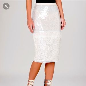 SOLD BCBG Pearl Sequins Pencil Skirt